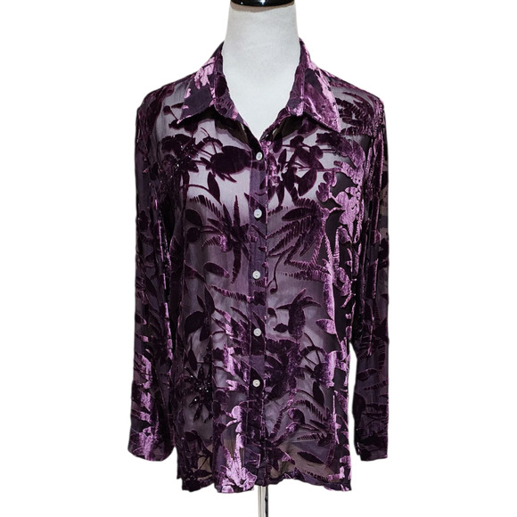 Chico's Velvet Top Burnout - Picture 1 of 8